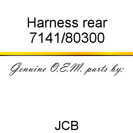 Harness, rear 7141/80300