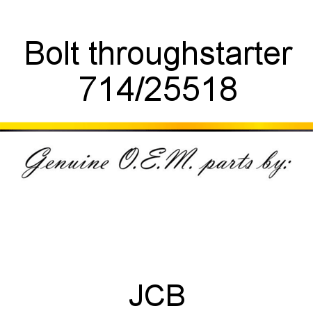 Bolt, through,starter 714/25518