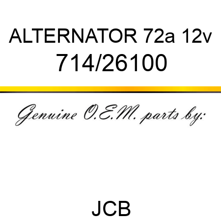 ALTERNATOR 72a 12v 714/26100