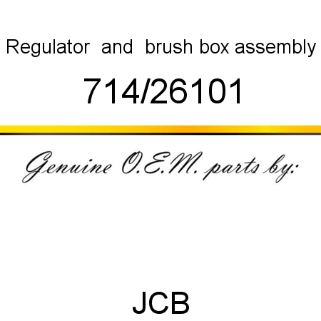 Regulator, & brush box assembly 714/26101