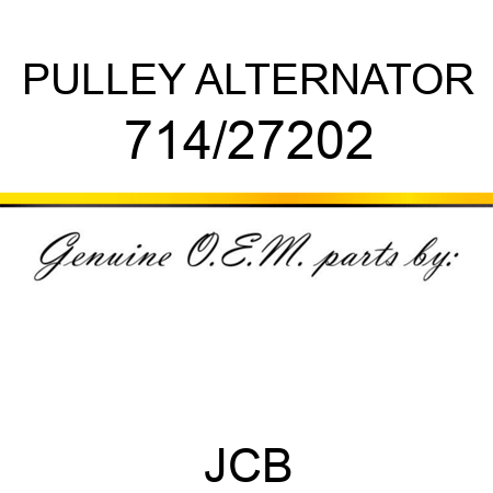 PULLEY, ALTERNATOR 714/27202