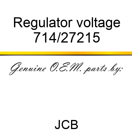 Regulator voltage, 714/27215