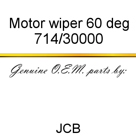 Motor, wiper, 60 deg 714/30000