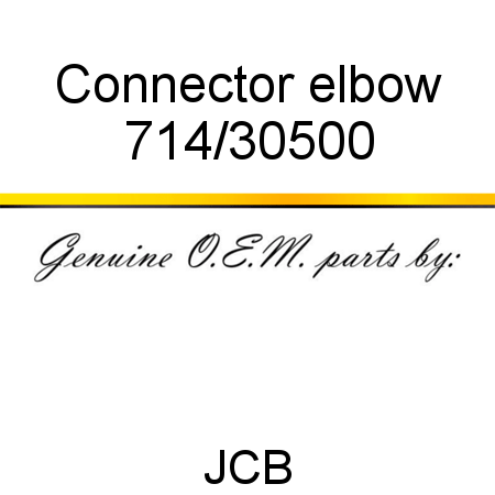 Connector, elbow 714/30500