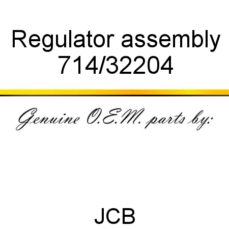 Regulator, assembly 714/32204