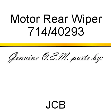 Motor, Rear Wiper 714/40293