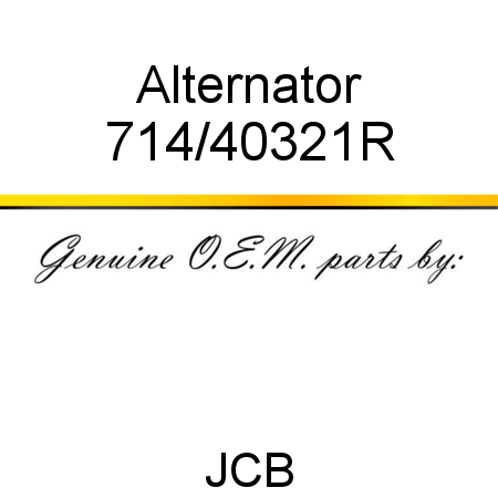 Alternator 714/40321R