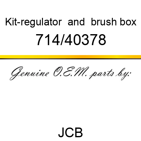 Kit-regulator, & brush box 714/40378