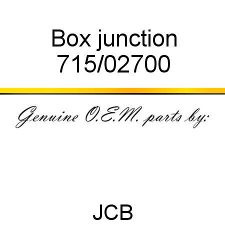 Box, junction 715/02700