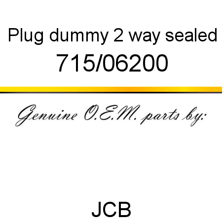 Plug, dummy, 2 way sealed 715/06200