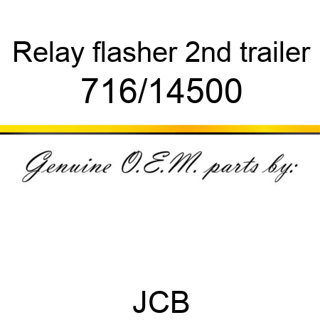 Relay, flasher, 2nd trailer 716/14500