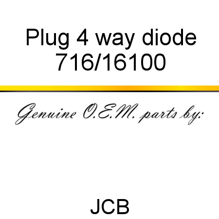 Plug, 4 way diode 716/16100
