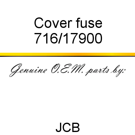 Cover, fuse 716/17900