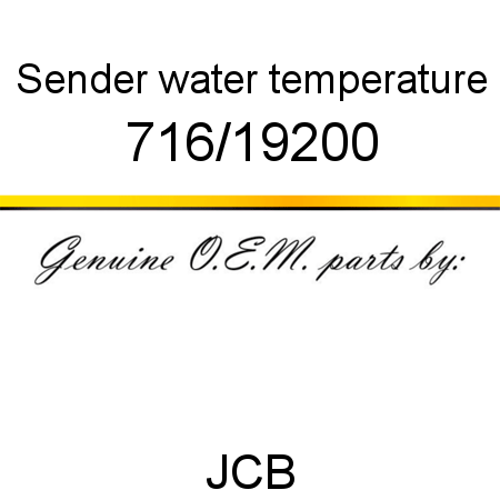 Sender, water temperature 716/19200