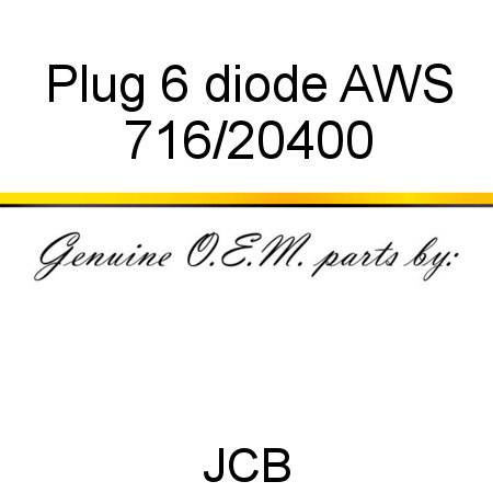 Plug, 6 diode, AWS 716/20400