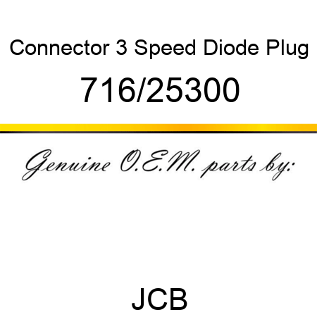 Connector, 3 Speed Diode Plug 716/25300