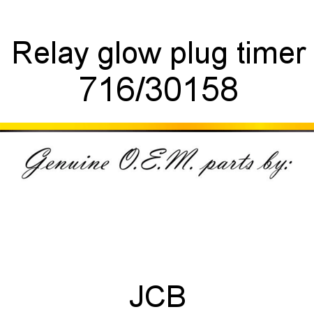 Relay, glow plug timer 716/30158