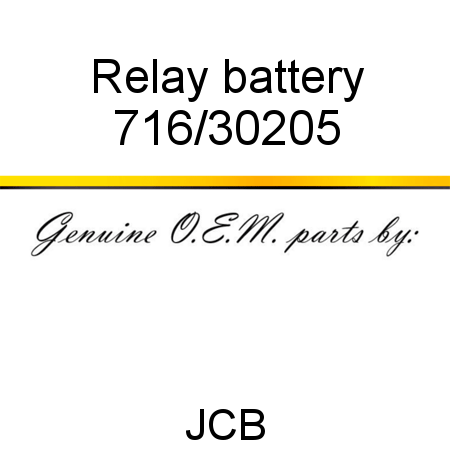 Relay, battery 716/30205