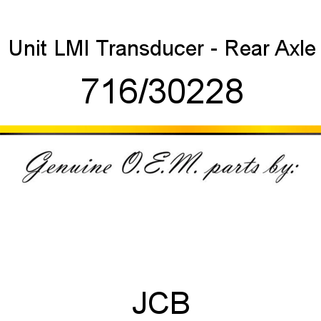 Unit, LMI Transducer -, Rear Axle 716/30228