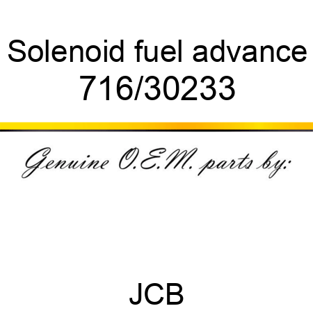 Solenoid, fuel advance 716/30233