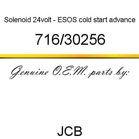 Solenoid, 24volt - ESOS, cold start advance 716/30256