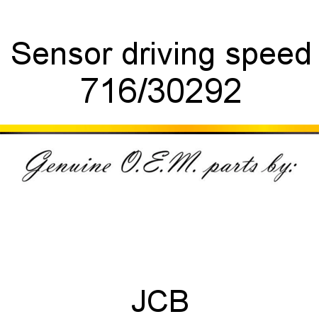 Sensor, driving speed 716/30292