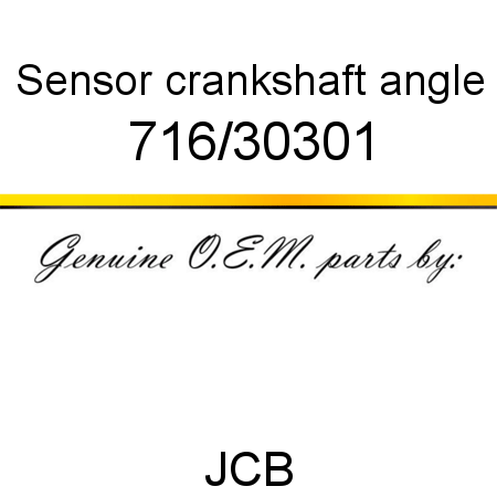 Sensor, crankshaft angle 716/30301