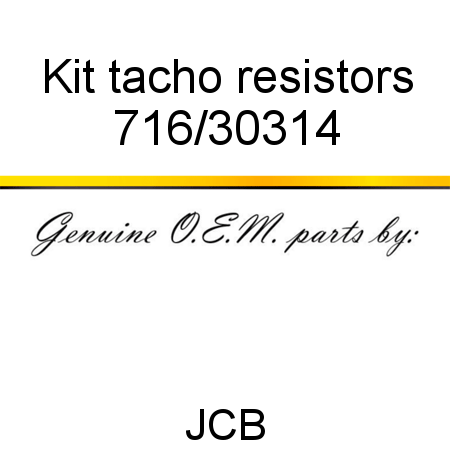 Kit, tacho resistors 716/30314