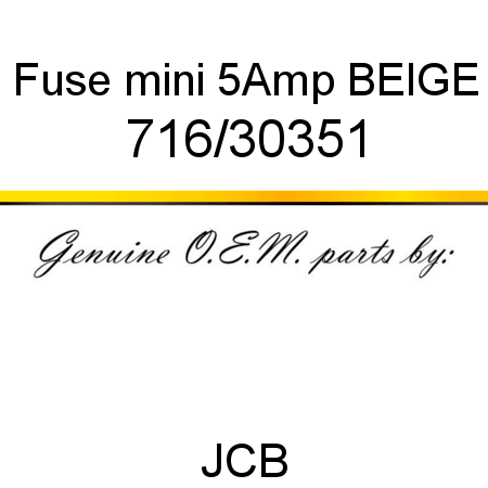 Fuse, mini 5Amp, BEIGE 716/30351