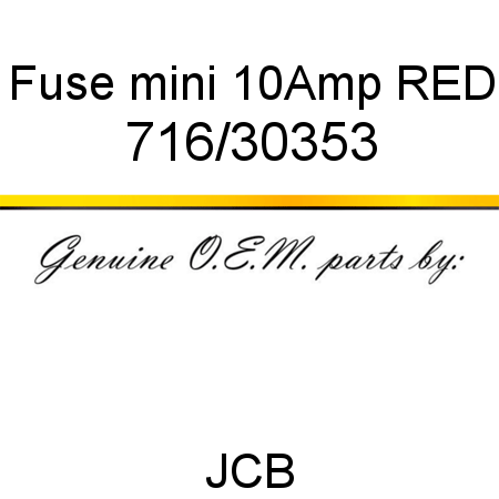 Fuse, mini 10Amp, RED 716/30353