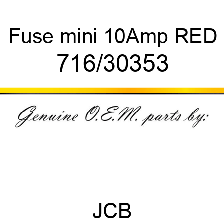 Fuse, mini 10Amp, RED 716/30353