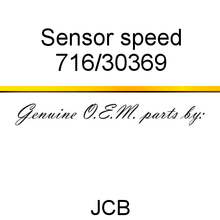 Sensor, speed 716/30369