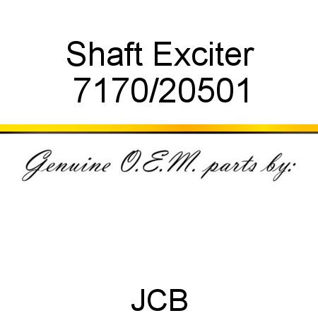 Shaft, Exciter 7170/20501
