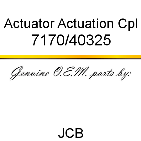 Actuator, Actuation Cpl 7170/40325