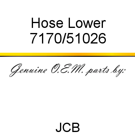 Hose, Lower 7170/51026