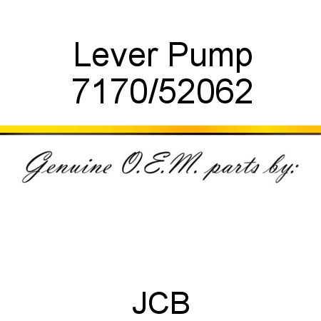 Lever, Pump 7170/52062