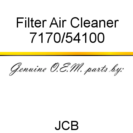 Filter, Air Cleaner 7170/54100