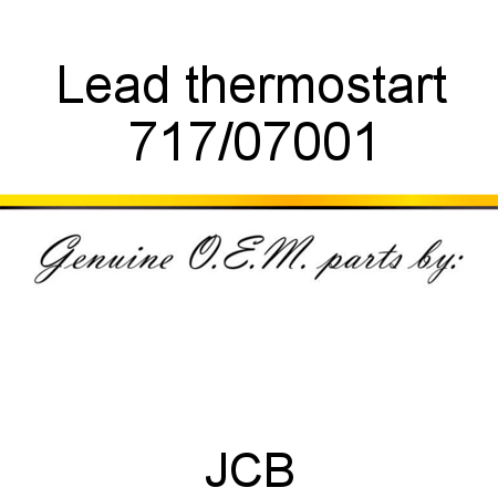 Lead, thermostart 717/07001