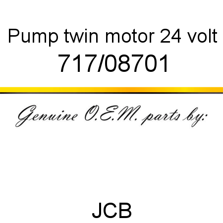 Pump, twin motor, 24 volt 717/08701