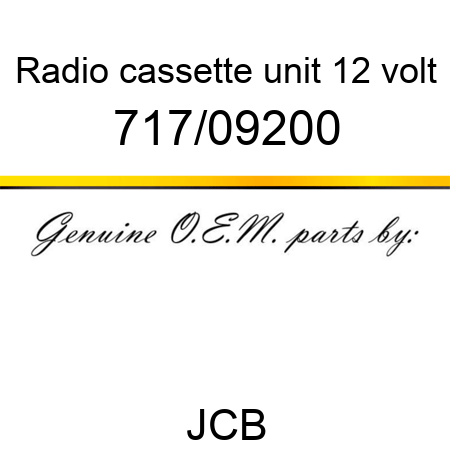 Radio, cassette unit, 12 volt 717/09200