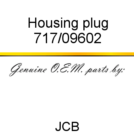 Housing, plug 717/09602