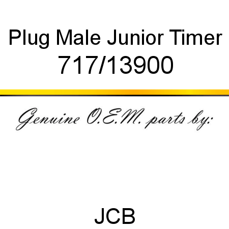 Plug, Male, Junior Timer 717/13900