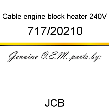 Cable, engine block heater, 240V 717/20210