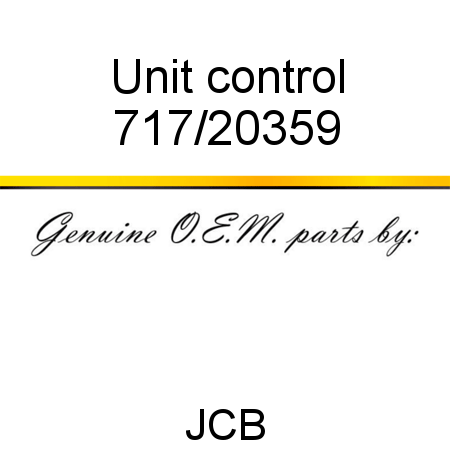 Unit, control 717/20359