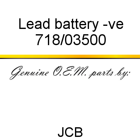 Lead, battery -ve 718/03500