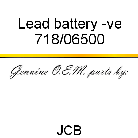 Lead, battery, -ve 718/06500
