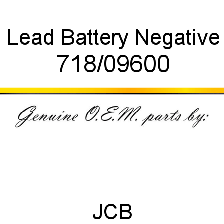 Lead, Battery Negative 718/09600