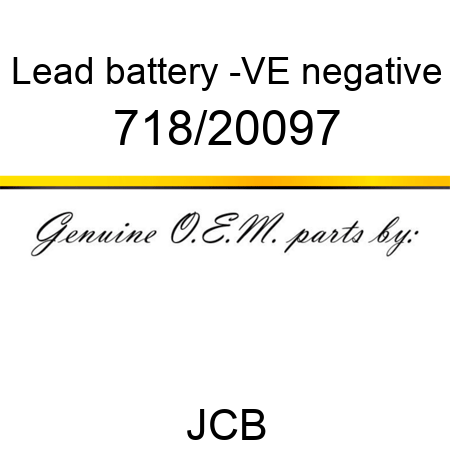 Lead, battery -VE, negative 718/20097