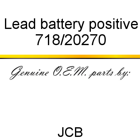 Lead, battery positive 718/20270