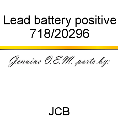 Lead, battery positive 718/20296